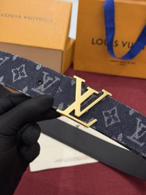 cheap quality Louis Vuitton Initiales Monogram Denim belt Model No. 854